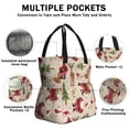 thumbnail image 3 of Beige Christmas Santa and Animal Pattern Drawstring Lunch Bag Women - Drawstring Lunch Bag Insulated for Work Office - Stain-Resistant Large Lunchbags for Women with Multi-Pockets, 3 of 6