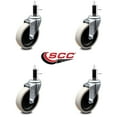 thumbnail image 2 of 4 Inch Thermoplastic Rubber Wheel 1 Inch Expanding Stem Caster Set of 4 SCC, 2 of 2