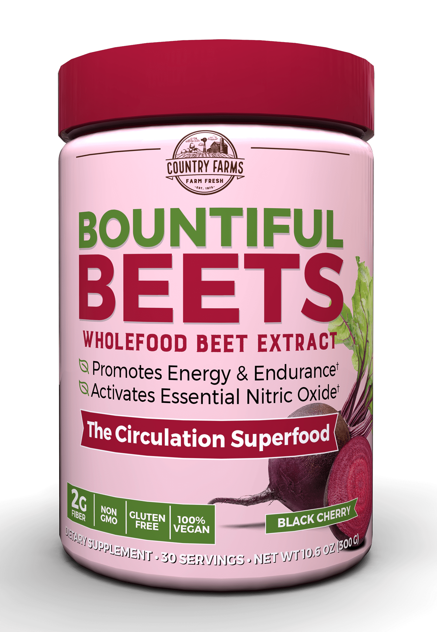 Country Farms bountiful beets powder, wholefood beet extract superfood,10.6 oz., 30 servings