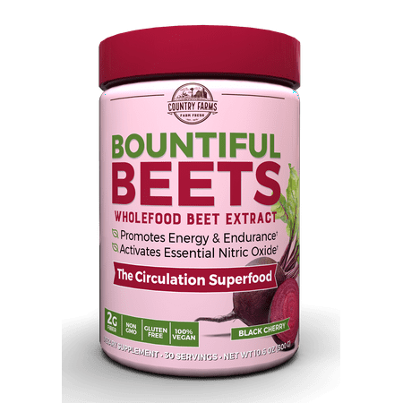 Country Farms bountiful beets powder, wholefood beet extract superfood,10.6 oz., 30 servings (packaging may