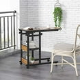 thumbnail image 3 of Tribesigns Sofa Side Table, Mobile C Table End Table Snack Table with 2-Tier Storage Shelves and wheels for Sofa Couch,Adjustable Height, 3 of 6