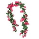 thumbnail image 4 of Guirnalda de flores artificiales colgantes de 180 cm con hojas verdes y rosas de seda. Rosa roja, 4 of 8