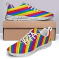 thumbnail image 4 of LGBT Pride Shoes Men Women Fashion Rainbow Sneakers Lightweight Breathable Running Shoes Gift for Gay Lesbian White Size 5, 4 of 5