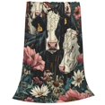 thumbnail image 2 of Balery Vintage Sunflower Cow Manta de Felpa Suave y Acogedora – Cobija de Franela Aterciopelada para Cama, Lavable y Cálida para Sofá, Mascotas, Transpirable-50"x40", 2 of 7