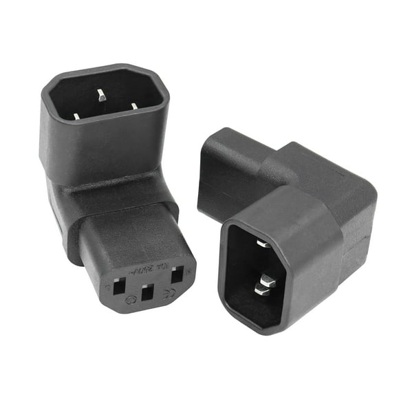Adaptador de extensión de alimentación YACSEJAO IEC 320 C14 a C13 90° UP