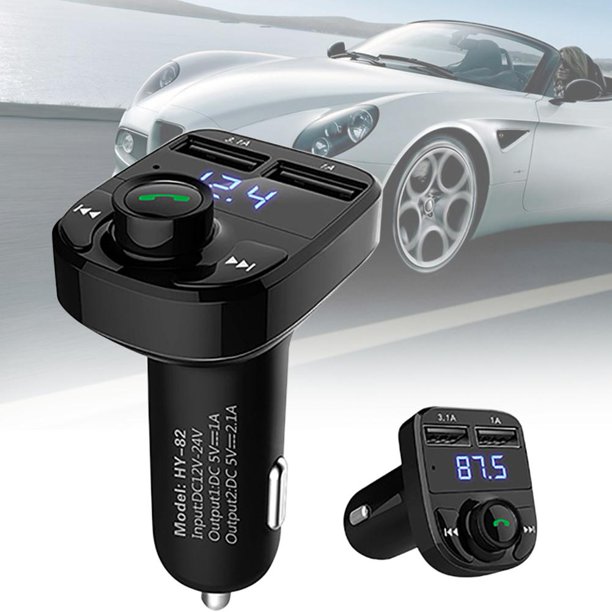 HY-82 Transmisor FM de cargador de coche MP3 manos libres compatible con Bluetooth para coche con USB dual Likrtyny Accesorios para autos y motos