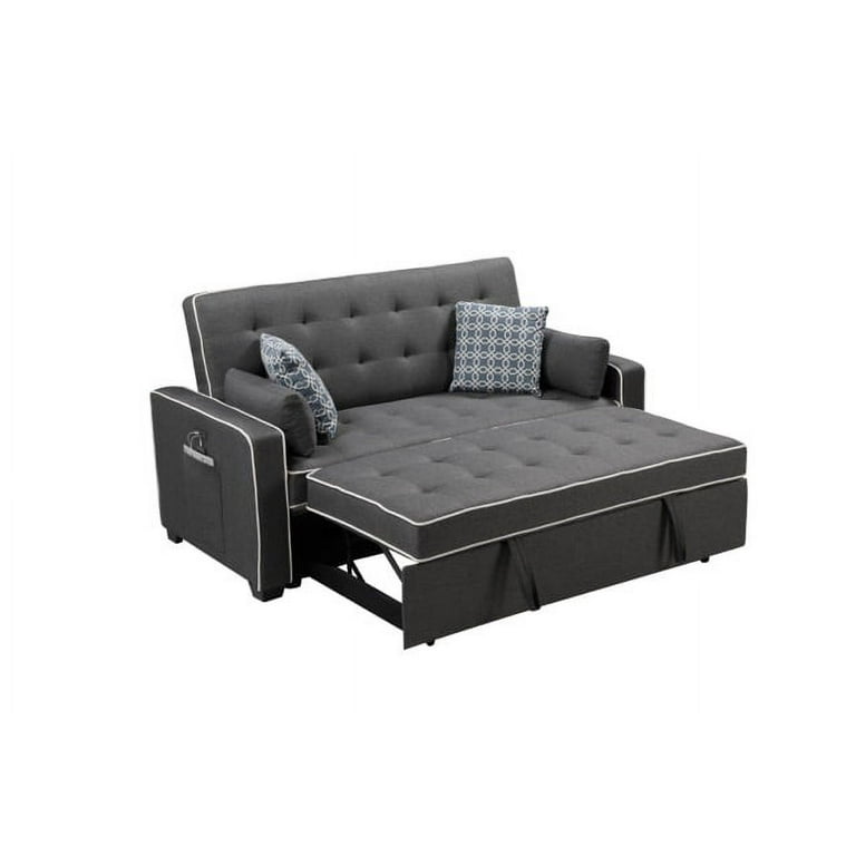 Austin Gray Fabric Sleeper Sofa With 2