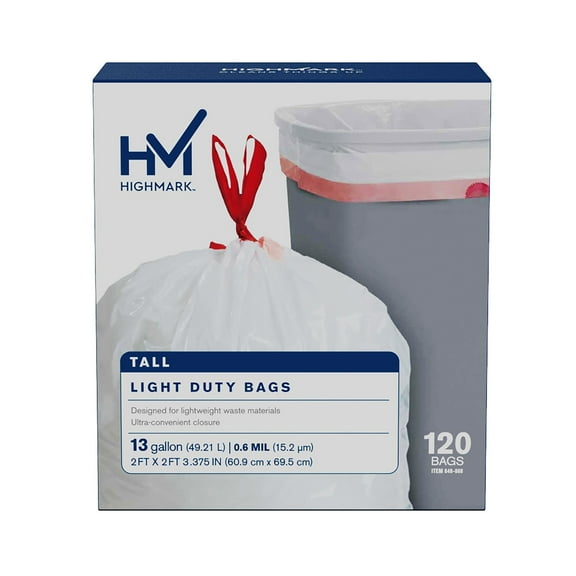 Highmark Trash Bags, 13 Gallons, Box Of 120, DP08488
