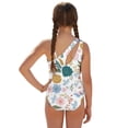 thumbnail image 2 of SEANATIVE Girls One Piece Swimsuits with Mesh Coverups Kid Teen Bathing Suit 2 PCS Swimwear Back Cutout Beachwear for Travel Beach Swimming Pools, Size 7-8, Pink Flower White, 2 of 7