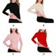 thumbnail image 2 of Qarigey Camisa térmica, ropa de abrigo, ropa interior de invierno, manga larga, cuello medio-alto, lana polar, al tacto, accesorio DIY, lencería Ropa interior Rosado SG Qarigey AP013715-03, 2 of 6