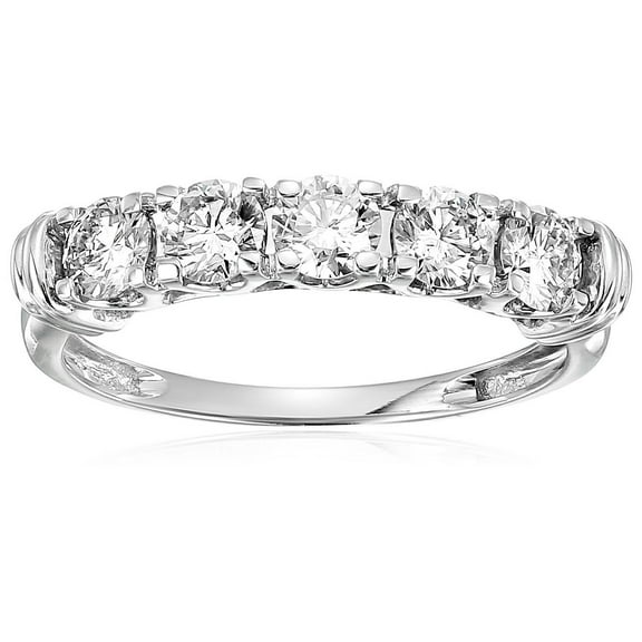 Vir Jewels 1 CTTW Certified SI2-I1 5 Stone Diamond Ring 14K White Gold Engagement I-J Round Size 4.5 Female Adult