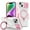 Pink+White, variant on Allytech Magnetic Case for iPhone 15 with Lens Slide Cover, [Non-Slip] [Military Grade Protection] Slim Shockproof Ring Stand Case Support Wireless Charging, Black