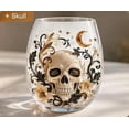 thumbnail image 4 of 1PC Halloween Drinking Glass,2D Skull Art Printed Design Gothic Decor Tumbler,Stemless Glass Drinking Glass for Halloween Parties and Holiday Gatherings., 4 of 5