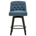 thumbnail image 3 of MINCETA Counter Stool,26" 360 Free Swivel Upholstered Bar Stool with Back-Set of 2-Performance Fabric in Navy, 3 of 7