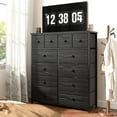 thumbnail image 2 of Bepatio Dresser for Bedroom with 12 Drawers, Fabric Dressers & Chest of Drawers with Sturdy Metal Frame, Wood Top, for Woman, 40.6" W x 11.8" D x 44.5" H (Charcoal Black), 2 of 9