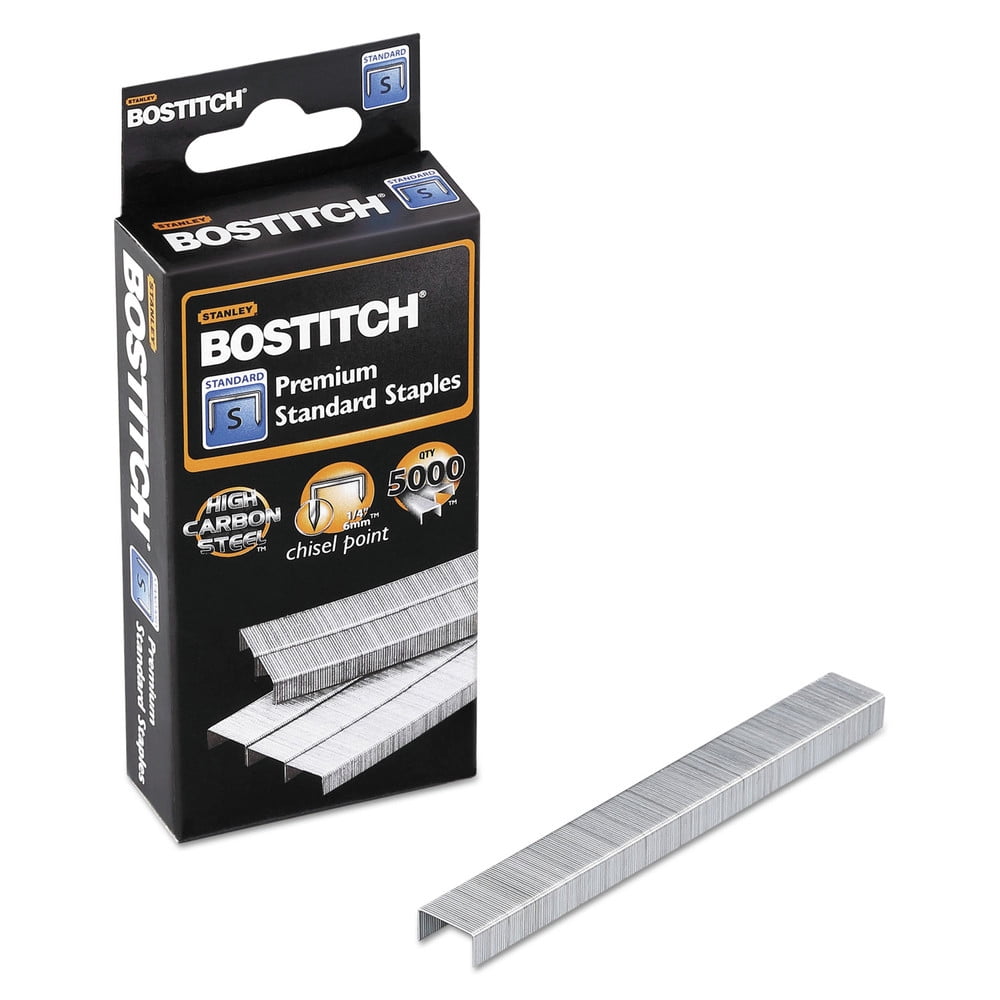 Bostitch SBS191/4CP Standard Staples, 0.25' Leg, 0.5' Crown, Steel, 5,000/box