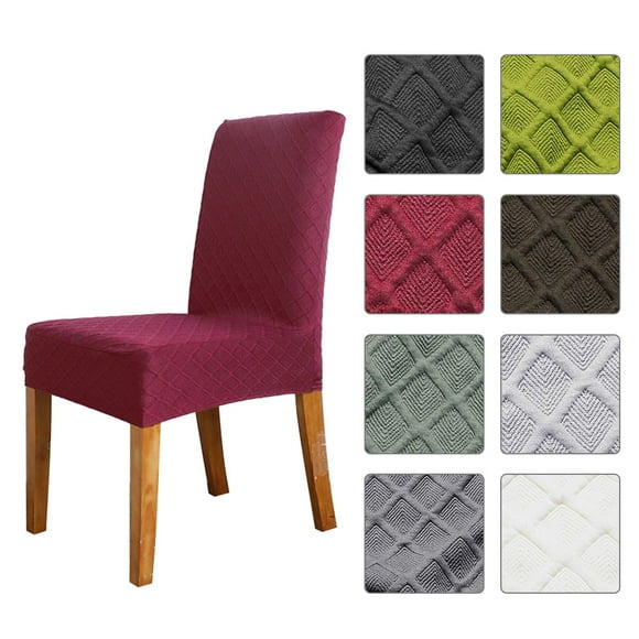 Dining Chair Cover, Cloth Embossing Lattice Stretch Kitchen Chair Cover Removable Washable Dining Chair Slipcover for Home, Hotel, Banquet