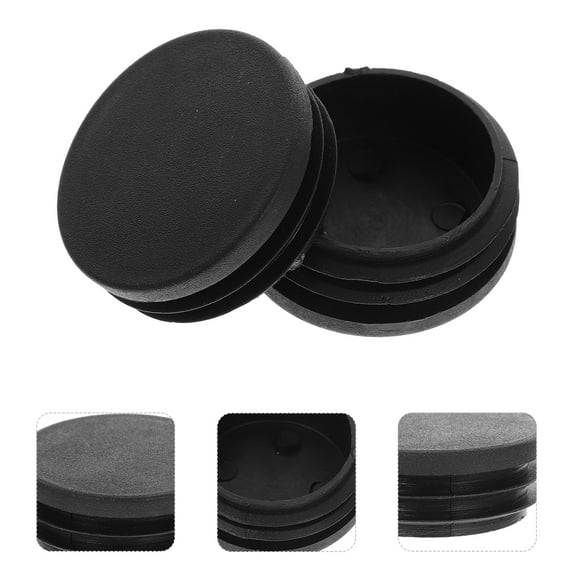 MUSEYA 16pcs Black ABS Chair Leg Protectors Thickened Tubing Caps for Furniture Floor Protection 1 3/4 Inch