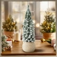 thumbnail image 5 of Flocked Snow-Covered Cedar Tabletop Tree, Realistic Mini Christmas Decor, Pre-Assembled Artificial Tree, Velvet Snow Finish, Home or Office Display, 5 of 9