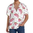 thumbnail image 3 of Xecao offers the Watermelon for Men's Casual Short-sleeved Shirt, a button-up collared shirt with a pocket, perfect for beach vacations and yacht travel in the XX-Large size., 3 of 7