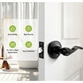 thumbnail image 2 of Wave Style Privacy Bed Bath Door Levers in Satin Nickel Finish Interior Keyless Door Handles Locksets, 2 of 7