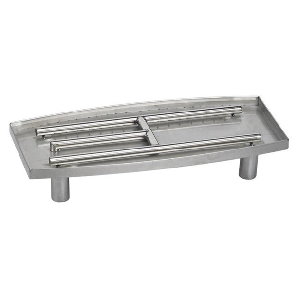 American Fireglass Stainless Steel Oval Fireplace Pan Burner Walmart