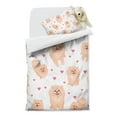 thumbnail image 2 of Pomeranian Dogs with Hearts Duvet Cover and Pillowcase Set for Single Bedding, Bedroom Accessories for Kids Teens, 2 of 5