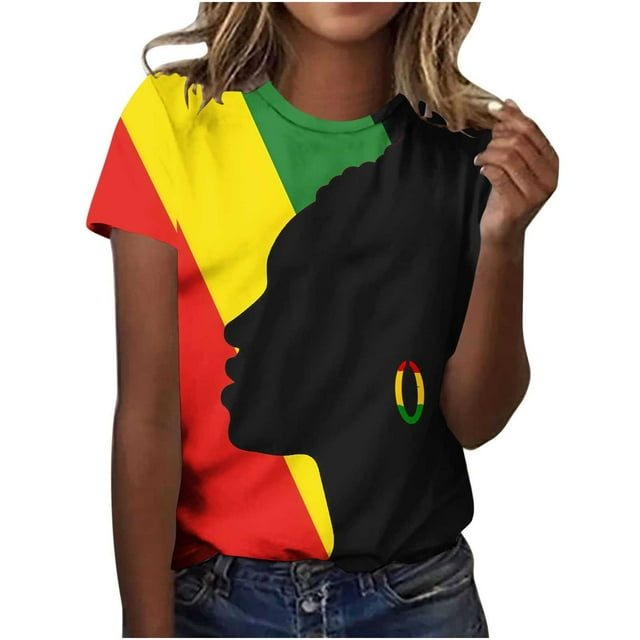 Tops de Ajuste Suelto para las Mujeres Sudadera Casual Impresa Manga Corta Cuello Redondo Superior, Poliéster