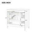 thumbnail image 5 of Euroco Modern Bathroom Vanity Cabinet with Right-Side Ceramic Sink, 2 Drawers & 2-Door Storage, Solid Wood & MDF, 8" Faucet Compatible, 5 of 9