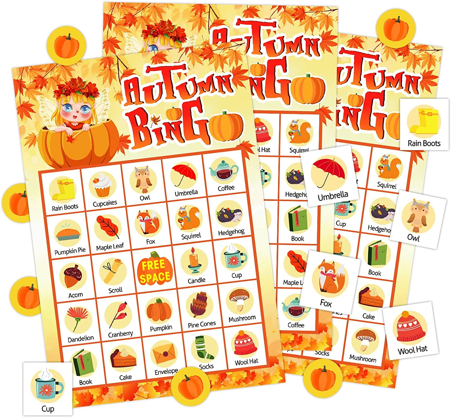 WaaHome Autumn Bingo Game Cards For Kids Adults 26 Players Fall Bingo waahome-autumn-bingo-game-cards-for-kids-adults-26-players-fall-bingo