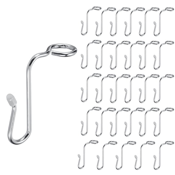 Uxcell 30Pcs Clothes Hanger Connector Hooks, Metal Hanger Extender Hooks Silver