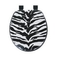 thumbnail image 2 of Ginsey Round Soft Cushion Decorative Toilet Seat, Zebra, 2 of 10
