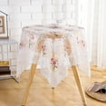 thumbnail image 7 of Embroidery Lace Flower Tablecloth Home Wedding Party Decor Table Cover Square Rectangular Round Table Cloth Art Yarn Table Cloth (03 White,Diameter 195cm Round), 7 of 7