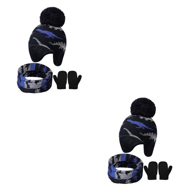 Qarigey Sombrero Bufanda Manoplas Kit Tejido Niños Guantes Animal Lindo Invierno Piezas Ropa Decoración Regalos de Cumpleaños para Niñas Niños Type5 NO5 Qarigey CBP274028