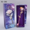 thumbnail image 2 of Rosa artificial chapada en oro de 24 quilates de YO CHO, rosa de lámina de oro de 24 quilates, caja Galaxy, regalo creativo para cumpleaños, San Valentín, día de la madre y Navidad, 2 of 5