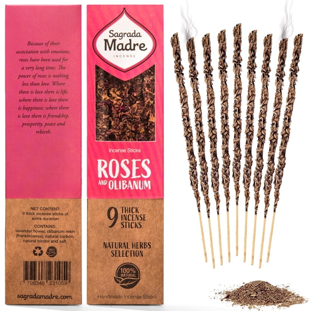 Varillas de incienso Sagrada Madre Rose & Olibanum, 9 unidades