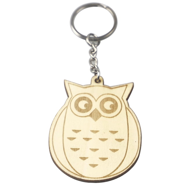Llavero de madera colgante búho dibujos animados exquisitos ornamento llavero festival accesorios para bolsa de mochila en paquete paquete 20 paquete sidaley HA012729-00