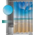 thumbnail image 3 of Shower Curtain for Bathroom,Washable Waterproof Cloth Shower Curtains Image of a Sunny Day Blue Sky Beach Seaside Scene Machine Washable Waterproof Fabric, 48X72 Inches, 3 of 6