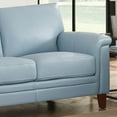 thumbnail image 5 of Hydeline Westcott Top Grain Leather Sofa 3-Seater Spa Blue with Tapered Legs Memory Foam and Springs Seating, 5 of 9