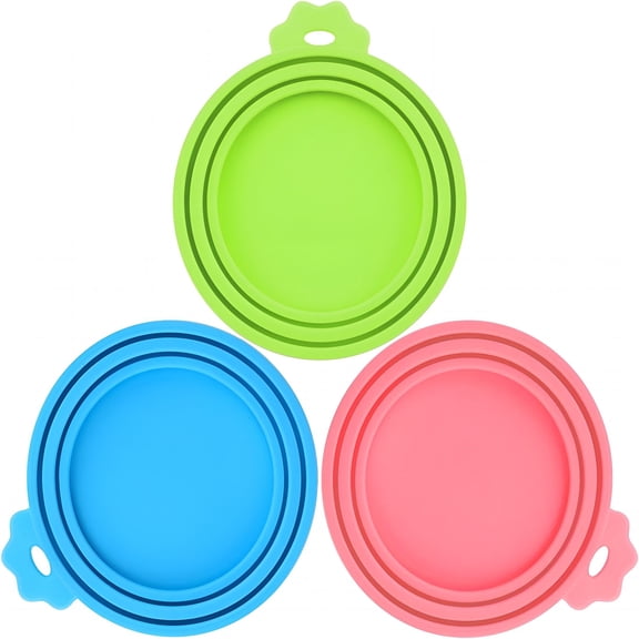 ACDANC Pet Food Can Covers 3 Pack Silicone Can Lids Caps for Dog Cat Wet Food, Universal Size Fit Most Standard Size Canned Dog and Cat Food