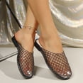 thumbnail image 6 of Clear Jelly Flats for Women Closed Toe Round Mesh Hollow Jellies Mesh Flats Sandals Slip On Jelly Slides Shoes Summer Beach Slippers Mules, 6 of 7