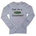 thumbnail image 1 of Cool As A Cucumber Trendy Colorful Funny Graphic Men's Long Sleeve Grey T-Shirt, 1 of 2