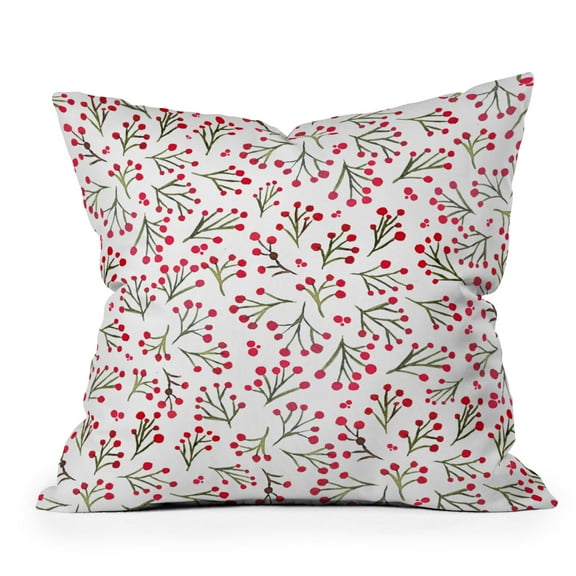 Society6 Winter Flowers Red by Angela Minca Throw Pillow