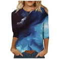 thumbnail image 1 of Tee-Shirt Col Rond Manches Longues Femme Mi-Longueur Printemps Polyester Spandex Imprimé Décontracté Course Manches Longues Femme, 1 of 3