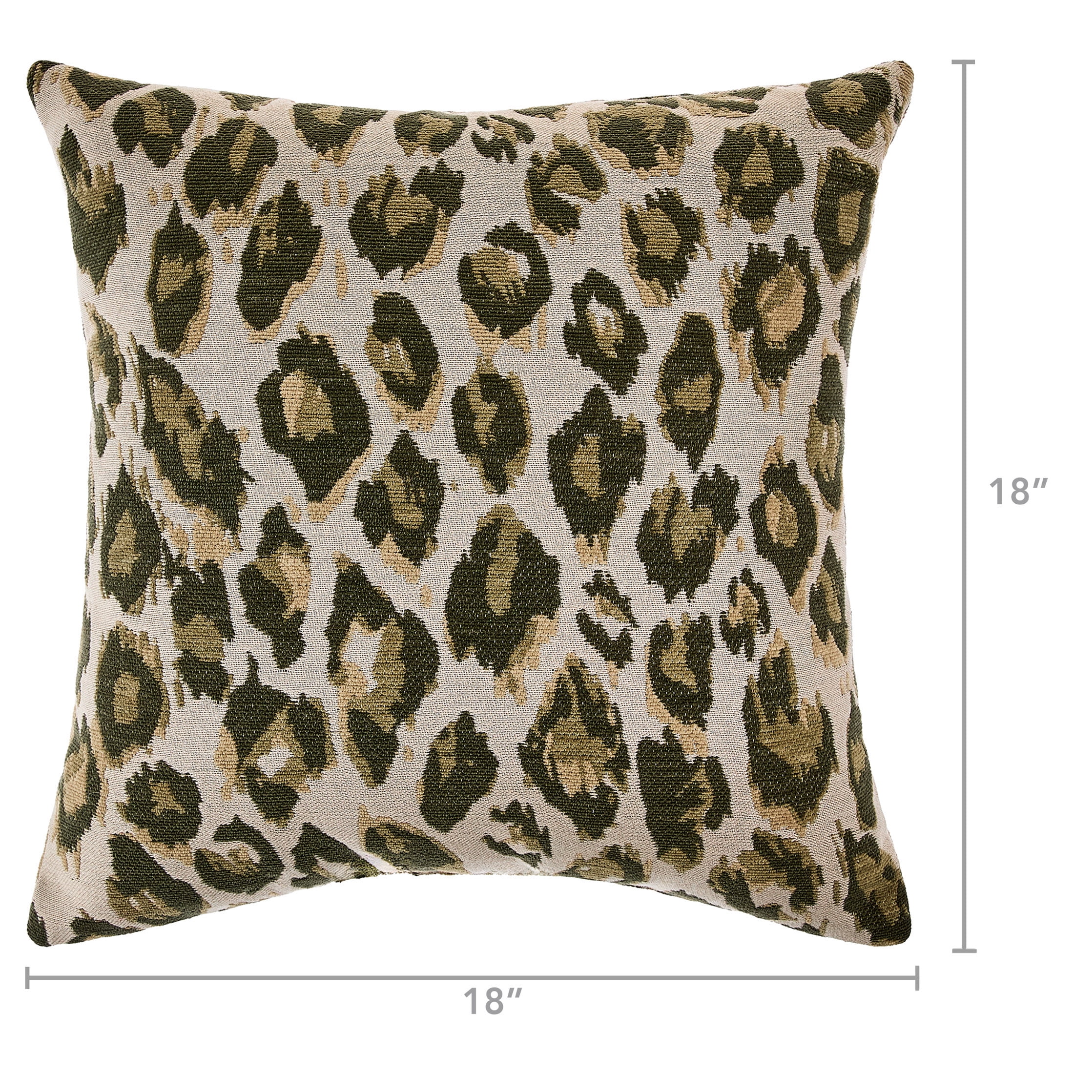 Mainstays 18" x 18" Grey Leopard Print Decorative Pillow