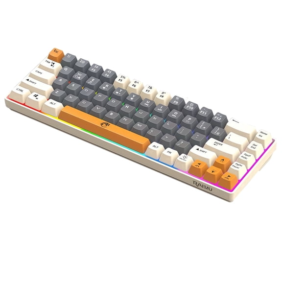AKKHOO 68-Key Mini Mechanical Usb Wired Gaming Keyboard, RGB Backlit Multi-Color, for Windows PC/Desktop/Laptops