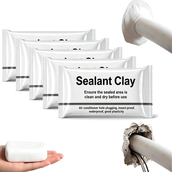 Sealant Clay Waterproof, White Quick Mending Duct Seal Putty, Simple Press & Smooth for Wall Hole Repair, Drain Pipe Connection, Air Conditioning Hole