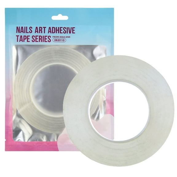 Nail Art Tape Double Sided Tape for Press on Nail Clear Mounting Tape Stick Nail Supplies for Nail Tips Colors Designs