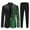 Green on black, variant on Mens Stylish Dinner 2-Piece Suit Slim Fit Sequin Suit Jacket Sport Coat and Pants