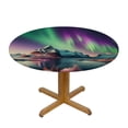 thumbnail image 3 of WYYP Northern Lights Round Tablecloth - Great for Home Kitchen/Parties/Holiday Dinner - 100% Polyester Fiber Table Cover White, 3 of 8